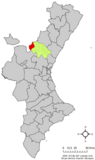 Localización del Toro respecto al País Valenciano