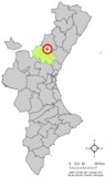 Localización de Higueras respecto al País Valenciano