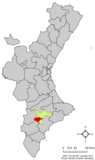 Localización de Castalla respecto a la Comunidad Valenciana