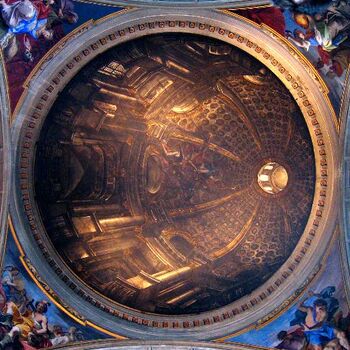 La brillante perspectiva ilusionista de la cúpula de Sant'Ignazio (1685).