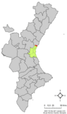 Localización de Puzol respecto a la Comunidad Valenciana