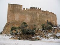 El Castillo de Petrel durante la nevada del 28 de enero de 2006.