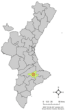 Localización de Benimarfull respecto a la Comunidad Valenciana