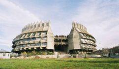 Centro de Restauraciones Artísticas en la Ciudad Universitaria, actualmente Sede del Instituto del Patrimonio Cultural de España, Madrid (1965-1970), junto con Antonio Miró.