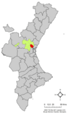 Localización de Bétera respecto a la Comunidad Valenciana