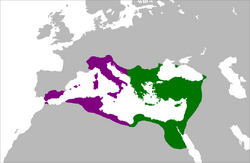 Territorios del Imperio Bizantino en el siglo VII: