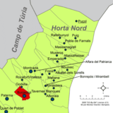 Localización de Burjasot respecto a la Huerta Norte