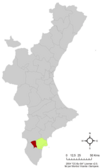 Localización de Crevillente respecto a la Comunidad Valenciana
