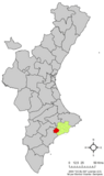 Localización de Relleu respecto a la Comunidad Valenciana