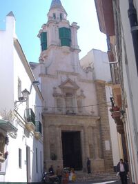 Fachada de la Iglesia de Santa Máría de Cádiz.