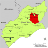 Localización de Villanueva de Alcolea respecto a la Plana Alta.