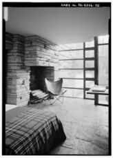 Fallingwater - Dressing Room stone fireplace - HABS PA,26-OHPY.V,1-75.jpg