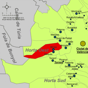 Localització d'Aldaia respecte de l'Horta Oest.png