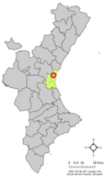 Localización de Vinalesa respecto a la Comunidad Valenciana