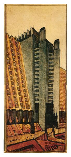 Archivo:Antonio Sant`Elia (1914) - Citta nuova - casa a gradinata su due piani stradali.jpg