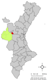 Localización de Chera respecto a la Comunidad Valenciana