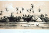Chozas nativas en Apia (1839)